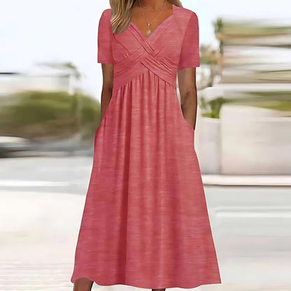 Ella - Elegant Midi Dress with Tummy Coverage